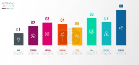 Illustration for Business concept infographic template with chart - Royalty Free Image