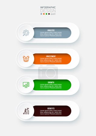 Illustration for Infographic template business concept with workflow - Royalty Free Image