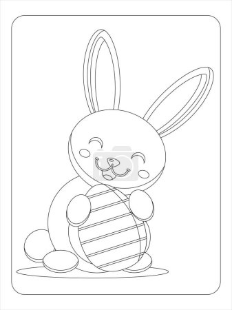 Illustration for Easter Bunny Coloring Page for kids - Royalty Free Image