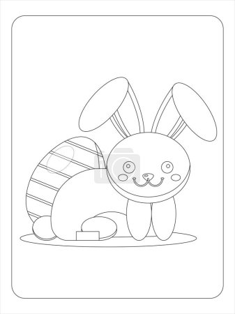Illustration for Easter Bunny Coloring Page for kids - Royalty Free Image