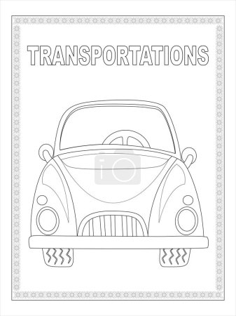 Ilustración de Transporte de camiones para colorear página para niños - Imagen libre de derechos