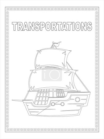 Illustration for Truck transportations coloring page for kids - Royalty Free Image