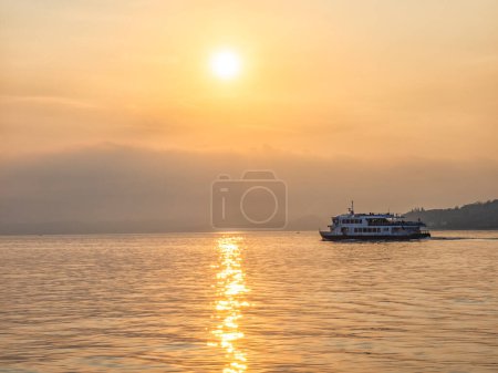 Photo for Sunset scene on lake Garda - Royalty Free Image