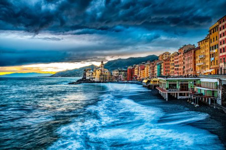 Photo for Seaside of Camogli in a stormy day - Royalty Free Image