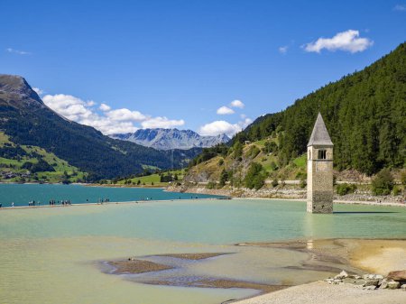 Photo for View of the bell tower in the Lake Resia - Royalty Free Image