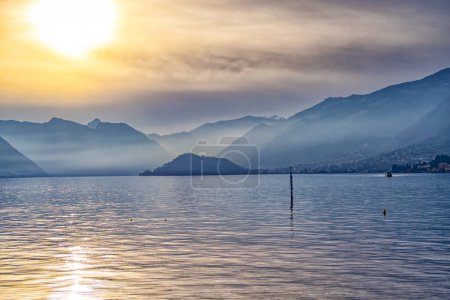 Photo for Sunset on Lake Como from Bellagio lakeside - Royalty Free Image