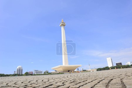 Photo for JAKARTA, INDONESIA - February 18, 2023 : Beautiful view of the National Monument of Indonesia (Monumen Nasional, MoNas) in Jakarta, Indonesia - Royalty Free Image