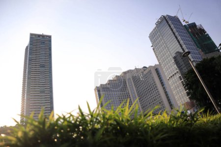 Photo for Indonesia, 18 february 2023 ; Modern office buildings in Jakarta, modern business skyscrapers, tall buildings, architecture soaring high into the sky. - Royalty Free Image