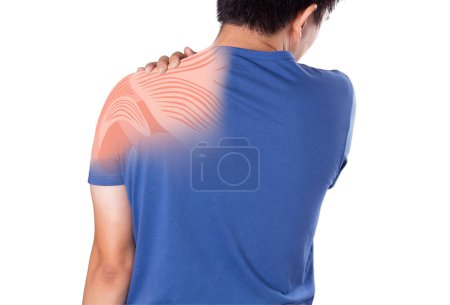 Photo for Shoulder muscle pain from office syndrome , x-ray shoulder muscle - Royalty Free Image