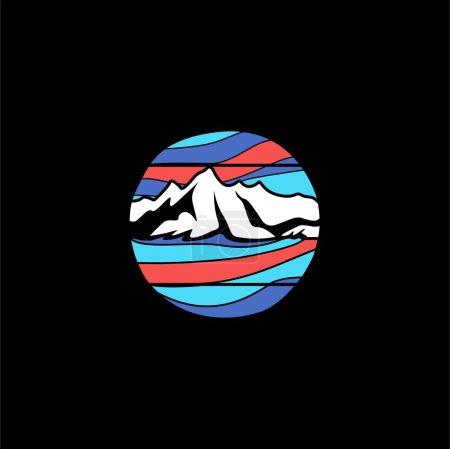 Ilustración de Colorido vintage montaña al aire libre insignia identidad de marca - Imagen libre de derechos
