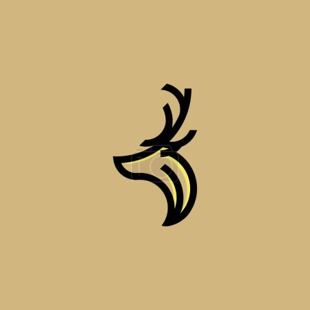 Ilustración de Deer head icon logo - Imagen libre de derechos