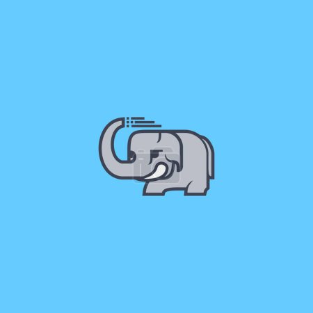 Téléchargez les illustrations : Technologie des éléphants et illustration d'icône multimédia - en licence libre de droit