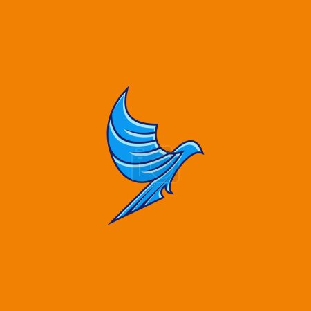 Téléchargez les illustrations : Modern abstract blue bird brand identity - en licence libre de droit