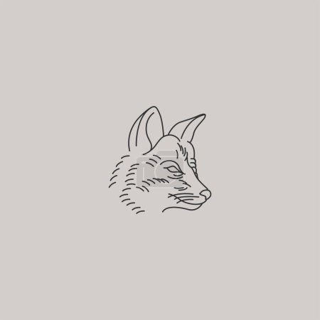 Téléchargez les illustrations : Illustration simple de tatouage de tête de renard - en licence libre de droit