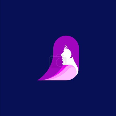 Téléchargez les illustrations : Femme santé et beauté silhouette logo identité - en licence libre de droit