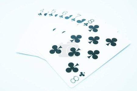 Photo for Straight flush of clubs in poker, four until eight - Royalty Free Image