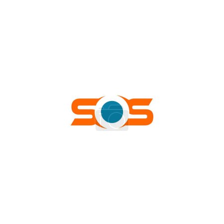 Téléchargez les illustrations : Lettre SOS Logo Design Vector - en licence libre de droit
