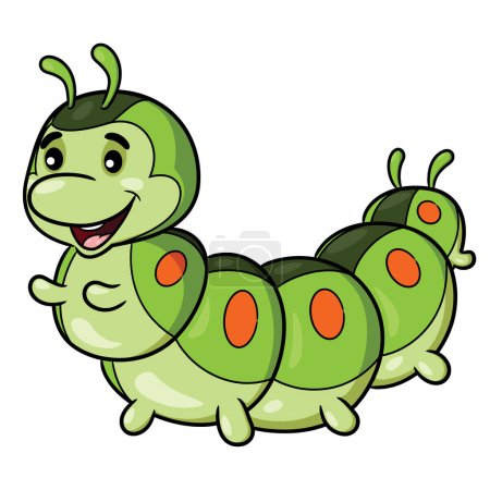 Illustration for Illustration of cute cartoon of caterpillar. - Royalty Free Image