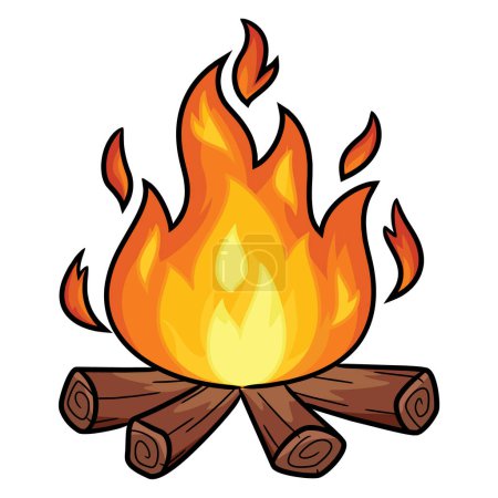 Illustration for Illustration of cute cartoon of bonfire. - Royalty Free Image