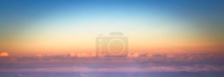 Photo for Sunset sky and cloud background, panorama view - Royalty Free Image