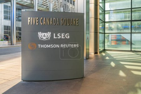 Photo for Five Canada Sq offices of Thomson Reuters and London Stock Exchange Group on 24th May 2023 - Royalty Free Image