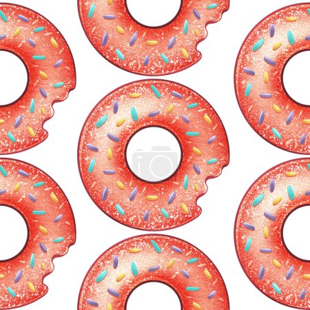 Photo for Illustration of donut pattern in cartoon style. - Royalty Free Image
