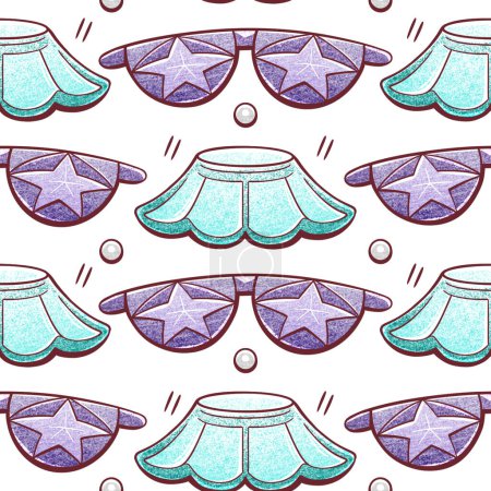 Photo for Illustration pattern of sunglasses in cartoon style. - Royalty Free Image