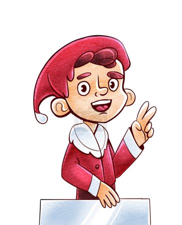 Téléchargez les photos : Personnage elfe mignon dans le style de dessin animé. - en image libre de droit