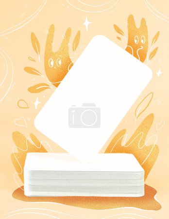 Photo for Frame in yellow tones, cartoon cute style. - Royalty Free Image
