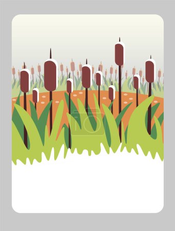 Illustration for Vector illustration of a river reed. It can be used as a playing card, educational drawing for kids, learning element. - Royalty Free Image