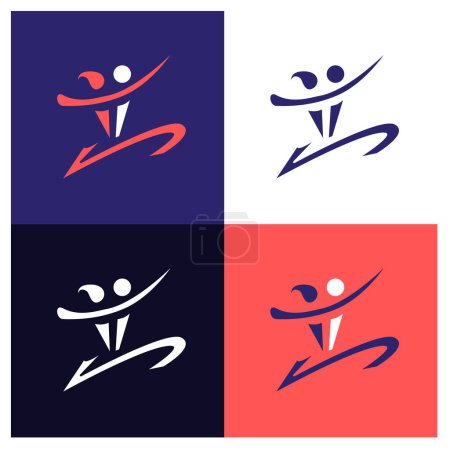 Illustration for Graphic logo emblem for ballroom dancing competitions. - Royalty Free Image