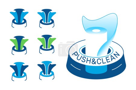 Illustration for Graphic logo for the production of cleansing wipes. - Royalty Free Image
