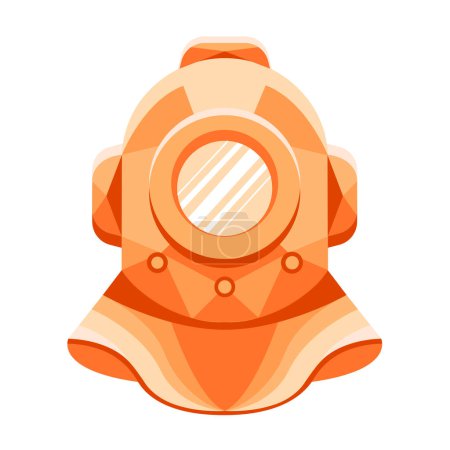 Illustration for Vector flat image of a diver's helmet. - Royalty Free Image