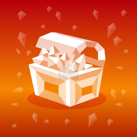 Illustration for Vector image of a treasure chest in a polygonal geometric style. This can be used as a print, illustration, sticker, etc. - Royalty Free Image