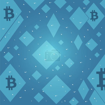 Illustration for Vector background with bitcoin symbols in cartoon comic style. - Royalty Free Image