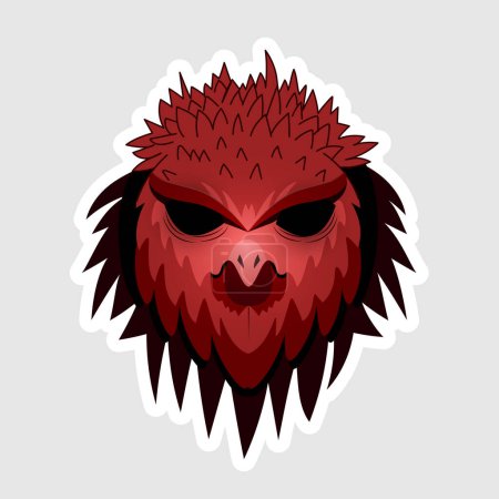 Illustration for Vector image of a Native American stikini demon, a woman who turns into an owl. This can be used as a sticker, avatar, tattoo, game character, etc. - Royalty Free Image