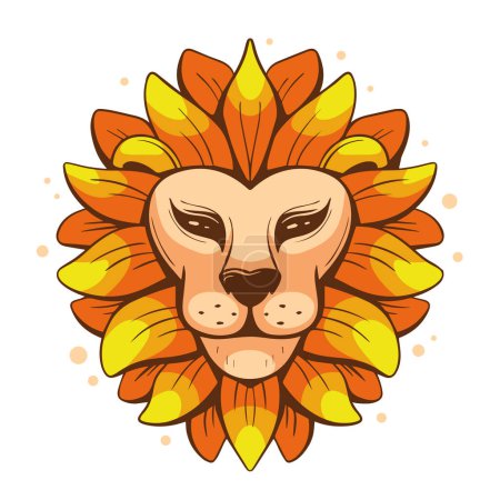 Illustration for Vector character lion in cartoon style. Can be used as a logo. - Royalty Free Image