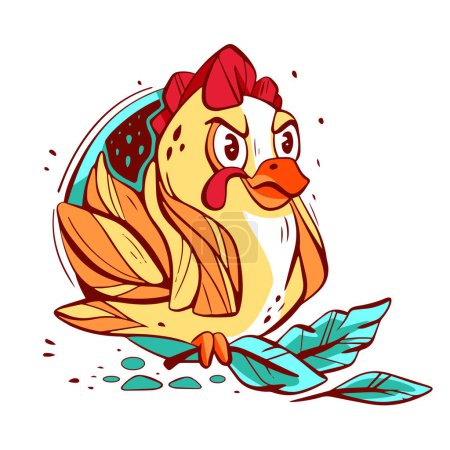 Illustration for Vector character rooster in cartoon style. - Royalty Free Image