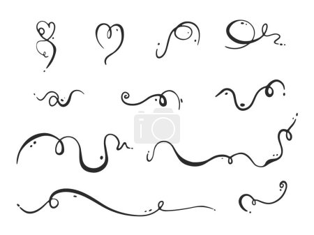 Illustration for Set of abstract swirls in line style. - Royalty Free Image