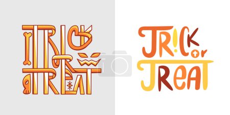 Illustration for Vector Halloween lettering Trick or Treat. - Royalty Free Image