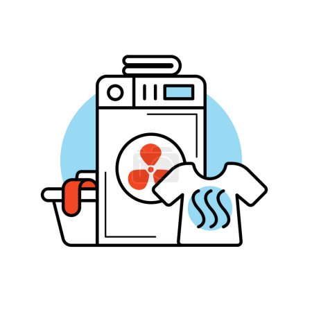 Illustration for Washing machine vector icon in flat style. - Royalty Free Image