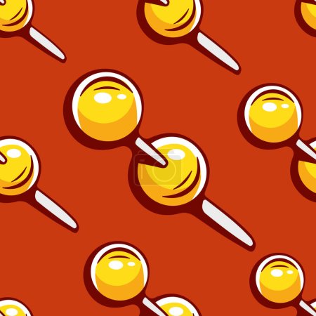 Illustration for Vector nice pattern with meat balls on a stick in cartoon style. - Royalty Free Image