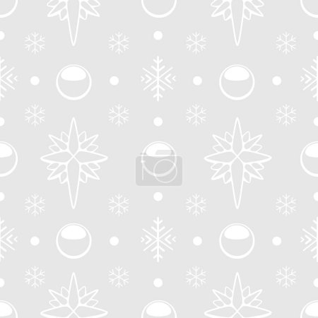 Illustration for Vector Christmas pattern with Christmas stars in cartoon style. - Royalty Free Image