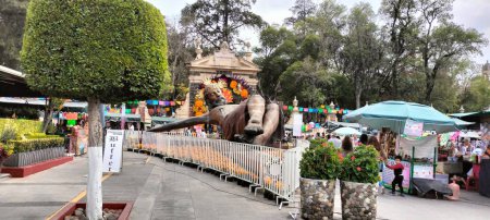 Photo for Large Christ on the esplanade in the center of Tepotzotlan, State of Mexico, November 2, 2023 - Royalty Free Image