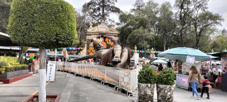 Photo for Large Christ on the esplanade in the center of Tepotzotlan, State of Mexico, November 2, 2023 - Royalty Free Image