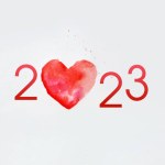 Unusual inscription: 2023 with a heart. The symbol of the coming 2023