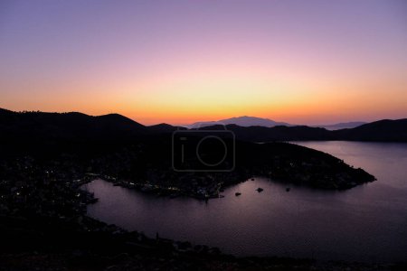 Photo for Panoramic view of harbour of Symi, Greece on August 2, 2022. - Royalty Free Image