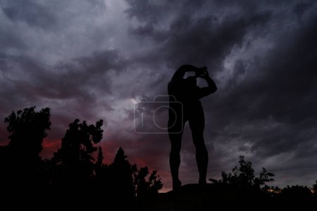 Photo for The famous status of the Discus Thrower during a cloudy day in Athens, Greece on August 14, 2022. - Royalty Free Image