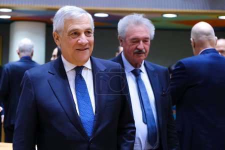 Photo for Antonio Tajani Deputy Prime Minister of Italy arrives to attend in a meeting of EU foreign ministers, at the European Council in Brussels, Belgium on November 14, 2022. - Royalty Free Image