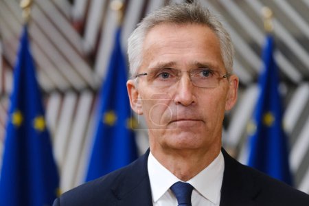 Photo for NATO Secretary General Jens Stoltenberg delivers a speech, Bruss - Royalty Free Image